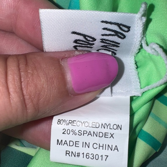 NWT PRINCESS POLLY Taylor Green Geometric Bikini Top US Size 6 - Picture 8 of 8